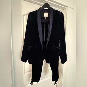 Joie Velvet and Satin Women's Blazer Pant set